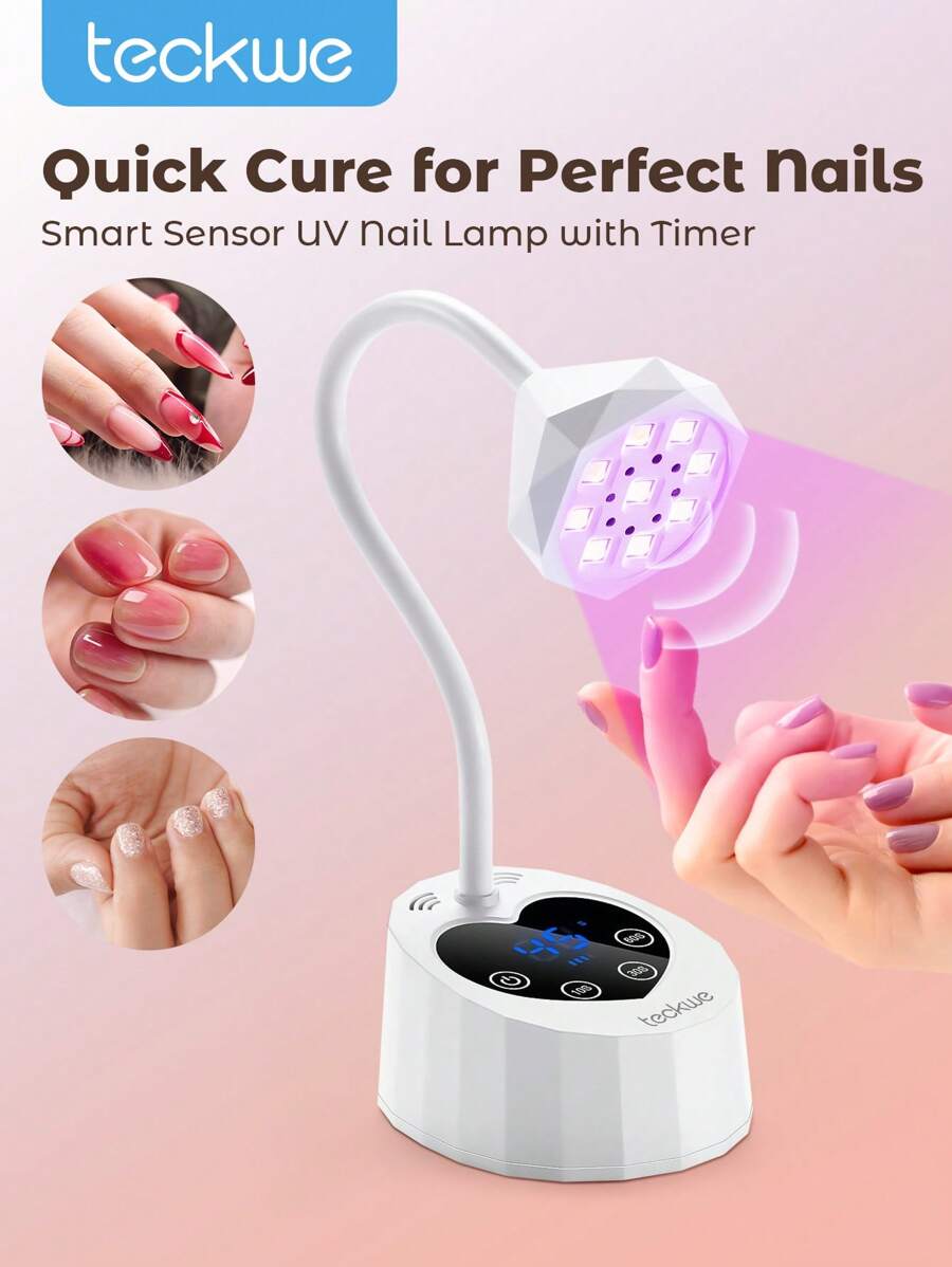 Teckwe 指甲烘干机和固化灯，多功能实用的设计 - 白色 - 查看 1