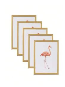 SHEIN 1pc Golden Wpc Minimalist Style Picture Frame Including Photo Paper, Can Be Hung On The Wall Or Placed On The Table, Suitable For Home, Bedroom, Dining Room, Living Room Decor Valentine DAY, Valentines Wedding, Birthday
