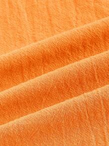 SHEIN EZwear 夏季度假休闲纯色吊带连衣裙 - 橘色 - 查看 5