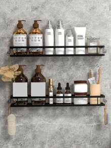 1pc Bathroom Shelf, Punch-Free Or Punch Wall Hanging Corner Shelf,Kitchen Toilet Storage Shelf, Home Organization And Storage Supplies, Kitchen Accessories, Bathroom Accessories