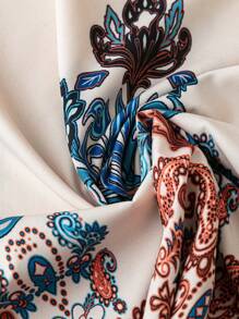 Mulvari Plus Size Casual Retro Print Shirt - Multicolor - View 3