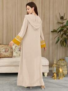 Al Najma Simple And Fashionable Arabic Style Dress, Suitable For Summer,Modest - Apricot - View 5