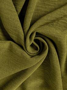 Breezaya Women's Textured Fabric Waist Tie Pants - Army Green - View 5