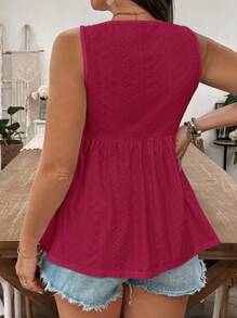 SHEIN LUNE Plus Size Solid Color Cinched Waist Tank Top, Relaxed Casual