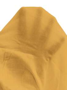 EMERY ROSE Plus Size Women Solid Color Round Neck Raglan Sleeve Ruffle Hem Casual Shirt - Yellow - View 8