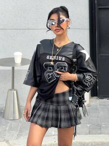 Muchica Women V-Neck Short Sleeve T-Shirt, Simple And Fashionable, Suitable For Summer - Black - View 6