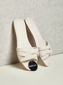 SHUZIA Women's Wide-Fit Fashion Casual Comfy Criss Cross Flat Sandals Mother's Day Present