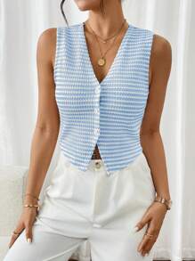 SHEIN Frenchy 女士简约时尚无袖上衣，适合夏季休闲穿着 - 彩色 - 查看 5