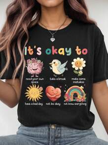 Calvaya Comfort Colors Notes To Self Retro Shirt, Hippie Motivational, It's Okay To Not To Be Okay, Mental Health Matters, Positive Vibes Shirt Graphic Tees Women Tops