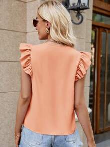 SHEIN Clasi Women's Casual/Work Solid Short Cap Sleeve Shirt