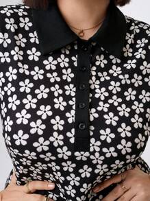 Chikora Plus Size Casual Short Sleeve Dress, Stylish & Suitable For Summer Casual Dresses For Women Dresses For Women Mini Spring Dress For Women Casual Dresses For Woman New Arrivals Women Dress Woman Dress Summer Outfits For Women Women Summer Set Petite Dresses For Woman,Business Casual Woman - Multicolor - View 7