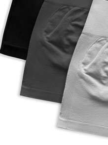 Gameset SHEIN Sport 3pcs Seamless High Elasticity Sport Shorts, Minimalist & Fashionable, Suitable For Summer - Multicolor - View 3