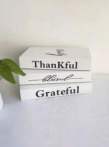 3 件仿真书用于装饰，设计师奢华现代假装饰书适用于家庭书架装饰，书架客厅时尚装饰入口咖啡桌堆叠书籍装饰情人节、情人节婚礼、生日