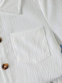 SHEIN Vintaside Kids 6pcs Baby Boy Infant Casual Simple Comfortable Fabric Collar Shirt And Shorts Multi-Color Set, Suitable For Summer - Multicolor - View 7