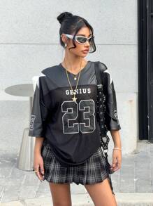 Muchica Women V-Neck Short Sleeve T-Shirt, Simple And Fashionable, Suitable For Summer - Black - View 5