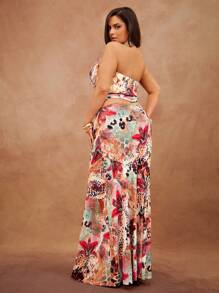 Hauture Women's Leopard And Floral Print Sheer Maxi Bodycon Fishtail Skirt - Multicolor - View 4