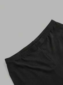 SHEIN EZwear 2 件套女式休闲针织黑色和海军蓝短款紧身打底裤，夏季两件套女式骑行短裤 - 彩色 - 查看 6