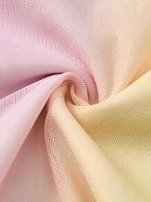 THE POWERPUFF GIRLS X SHEIN Tween Girl Ombre Letter & Cartoon Graphic Knit 2 In 1 T-Shirt - Multicolor - View 7