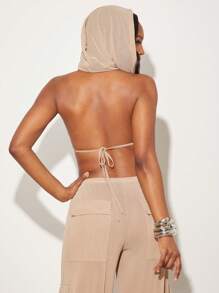 SHEIN Unity Asymmetrisches Rückenfreies Oberteil für Festivals, Sommer Top für Musikfestivals, elegante Urlaubsgarderobe, Outfits für Frühlingsfest, Western- und Country-Konzerte für Frauen