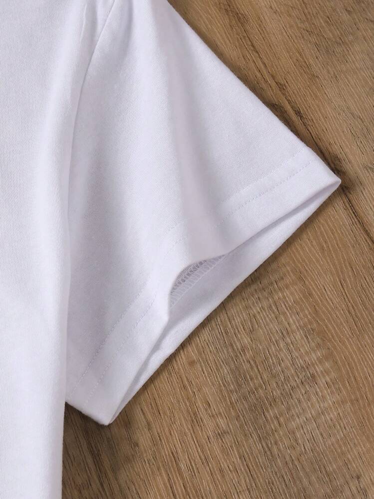 INAWLY Women's Solid Color Round Neck Short Sleeve Casual Versatile T-Shirt - Multicolor - View 5