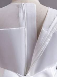 Children's Trailing Party Dress Puffy Cake Dress, Flower Girl Birthday Party Princess Dress - White - View 6