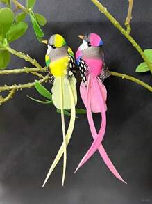 1 件人造鸟羽毛鸟长尾鸟装饰仿真工艺品夏季现代丛林花园家居装饰、花园装饰、家居装饰、节日装饰、房间装饰、装饰品 - 彩色 - 查看 4