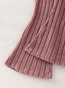 SHEIN 2pcs Young Girl' Fashionable Casual Flared Pants, Spring/Autumn - Multicolor - View 6