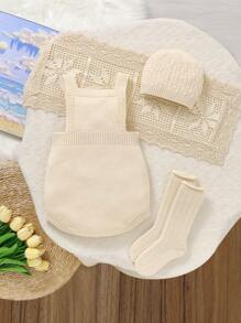 SHEIN 男婴针织连体裤，简约时尚，适合夏季