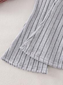 SHEIN 2pcs Young Girl' Fashionable Casual Flared Pants, Spring/Autumn - Multicolor - View 3