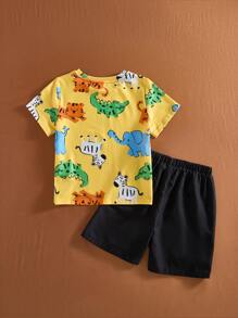 SHEIN Young Boys T-Shirts Simple Fashion Casual Daily - Multicolor - View 2