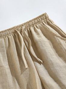 SHEIN 2pcs/Set Boys' Palm Tree Print Short Sleeve Casual T-Shirt And Shorts Set - Multicolor - View 7