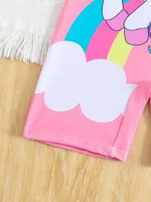 Young Girls One-Piece Digital Printed Swimsuit Summer Holiday