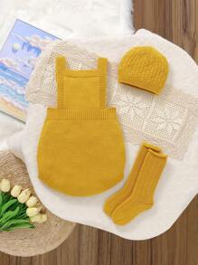 SHEIN Pelele de unicolor y estilo simple para bebé niño, adecuado para el verano