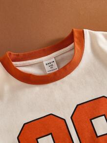 SHEIN Young Boys Casual 2pcs Set: Simple Short Sleeve T-Shirt & Shorts, Fashionable Everyday Wear - Multicolor - View 7
