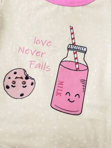 SHEIN 2pcs/Set Young Girl Knit Turtleneck Top And Skinny Leggings Home Pajama Set