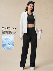 OutZeal Pantaloni da donna leggeri, traspiranti, ad asciugatura rapida, con tasche con chiusura lampo, gamba dritta, con tasche con chiusura lampo, adatti per sport primaverili, avventure all'aperto e uso quotidiano, in materiale soffice e setoso