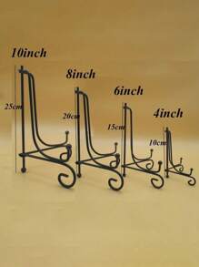 1pc Craft Bracket Book Holder Photo Pedestal Bowl Picture Frame Black Iron Plate Rack Display Stand Easel Valentine's Day, Valentines Wedding, Birthday, Storage, Kitchen, Kitchen Organiser, Kitchen Organization And Storage, Kitchen Accessories, Home, Home Decor - Black - View 5