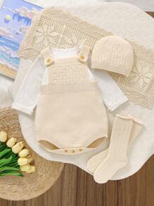 SHEIN 男婴针织连体裤，简约时尚，适合夏季