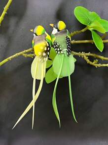 1 件人造鸟羽毛鸟长尾鸟装饰仿真工艺品夏季现代丛林花园家居装饰、花园装饰、家居装饰、节日装饰、房间装饰、装饰品 - 彩色 - 查看 3