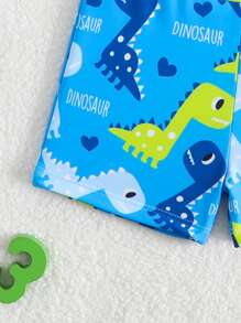 Baby Boy Swimming Suit Set: Top With Fixed Print, Bottom With Random Print + Swimming Cap - Multicolor - View 5