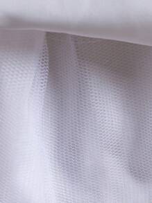 Children's Trailing Party Dress Puffy Cake Dress, Flower Girl Birthday Party Princess Dress - White - View 5