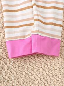 SHEIN 2pcs/Set Young Girl Knit Turtleneck Top And Skinny Leggings Home Pajama Set