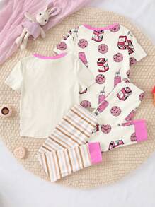 SHEIN 2pcs/Set Young Girl Knit Turtleneck Top And Skinny Leggings Home Pajama Set