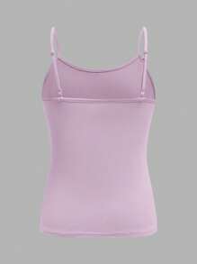 SHEIN Girlism Tween Girls 2pcs/Set All-Match Slim Fit Simple Basic Cami Top - Mauve Purple - View 5