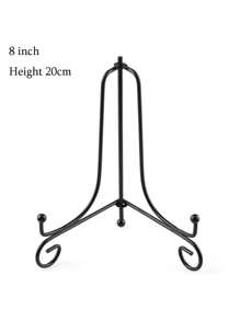 1pc Craft Bracket Book Holder Photo Pedestal Bowl Picture Frame Black Iron Plate Rack Display Stand Easel Valentine's Day, Valentines Wedding, Birthday, Storage, Kitchen, Kitchen Organiser, Kitchen Organization And Storage, Kitchen Accessories, Home, Home Decor - Black - View 8