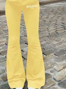 SHEIN 2pcs/Set Tween Girls Casual Minimalist Short Sleeve Top & Long Pants Set, Suitable For Summer