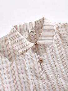 SHEIN Set di maglietta a righe e pantaloncini da ragazzo per una vacanza in campagna colorata - Multicolore - Visualizzare 6