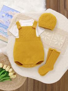 SHEIN Pelele de unicolor y estilo simple para bebé niño, adecuado para el verano