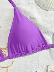 Swim Basics 纯色吊带比基尼上衣 适合度假海滩