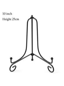 1pc Craft Bracket Book Holder Photo Pedestal Bowl Picture Frame Black Iron Plate Rack Display Stand Easel Valentine's Day, Valentines Wedding, Birthday, Storage, Kitchen, Kitchen Organiser, Kitchen Organization And Storage, Kitchen Accessories, Home, Home Decor - Black - View 9